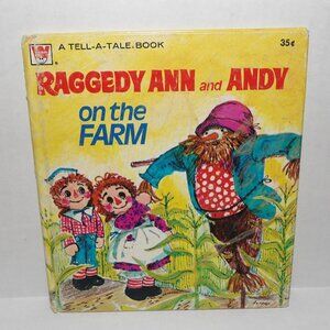 Vintage, Walt Disney Productions, 1975, Raggedy Ann & Andy on The Farm , HC